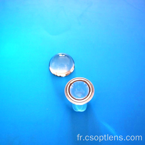 Sapphire demi-verre Boule pour couplage de fibres